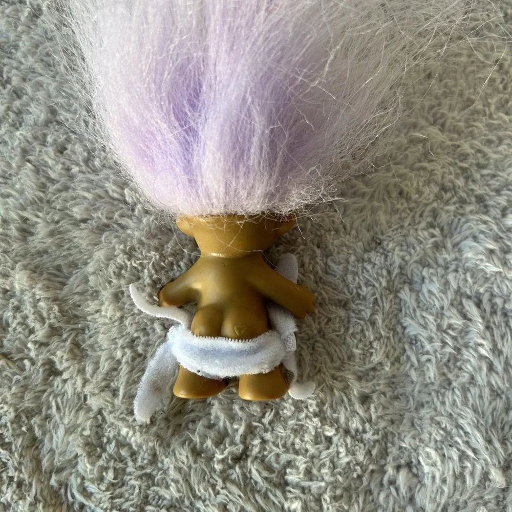 Vintage Baby TROLL Doll White Diaper Bib Russ 4